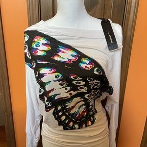 Rare , Miss Sixty top size M, off shoulder, new with tags